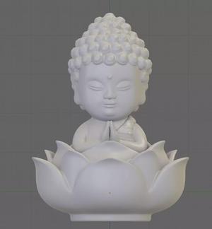 Baby Buddha sitting in the lotus for 3d print