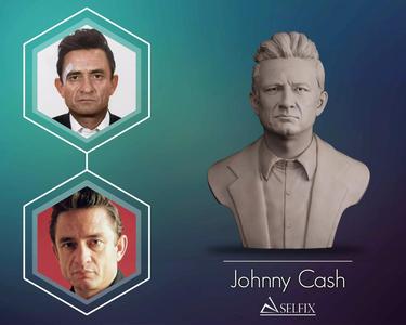 Johnny Cash Bust Sculpture