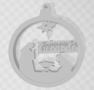 Beautiful christmas sphere with birth image and name Gerardo