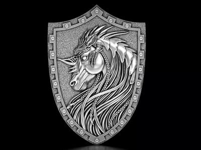 Horse with Dragon Pendant