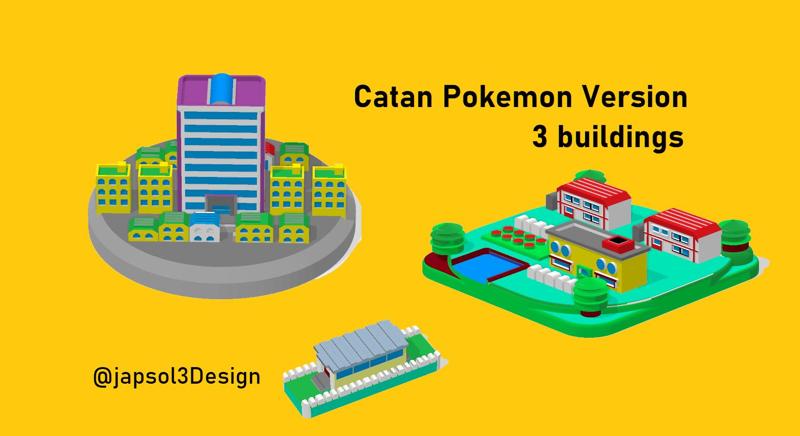 Catan buildings  -  Pokemon Fire red like