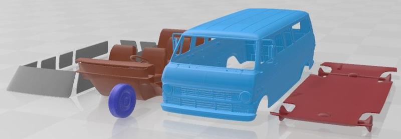 Ford E Series Econoline Wagon 1971 Printable Van