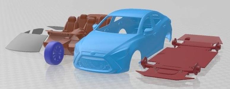 Toyota Yaris Sedan 2019 Printable Car