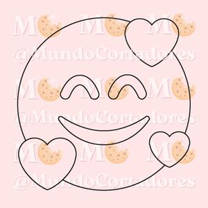EMOJI LOVE CUTTER AND STAMP - CUTTER COOKIE