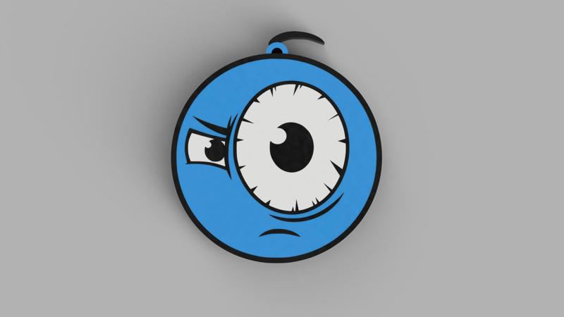 Blue Emoji - Whaaat - Keychain, Earring, Bagcharm