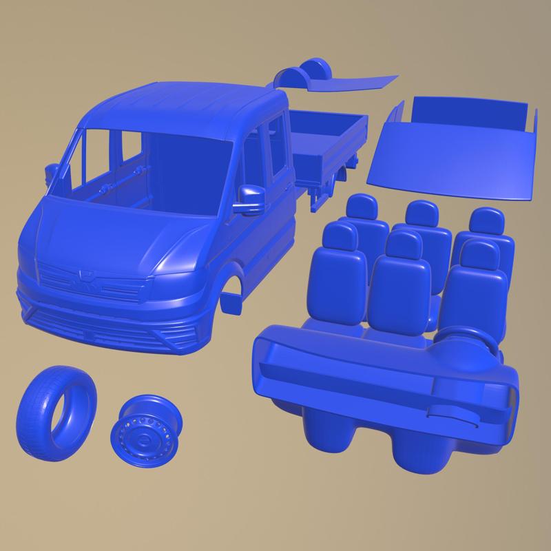 MAN TGE L1 2017 CREW CAB PLATFORM PRINTABLE TRUCK IN SEPARATE PARTS