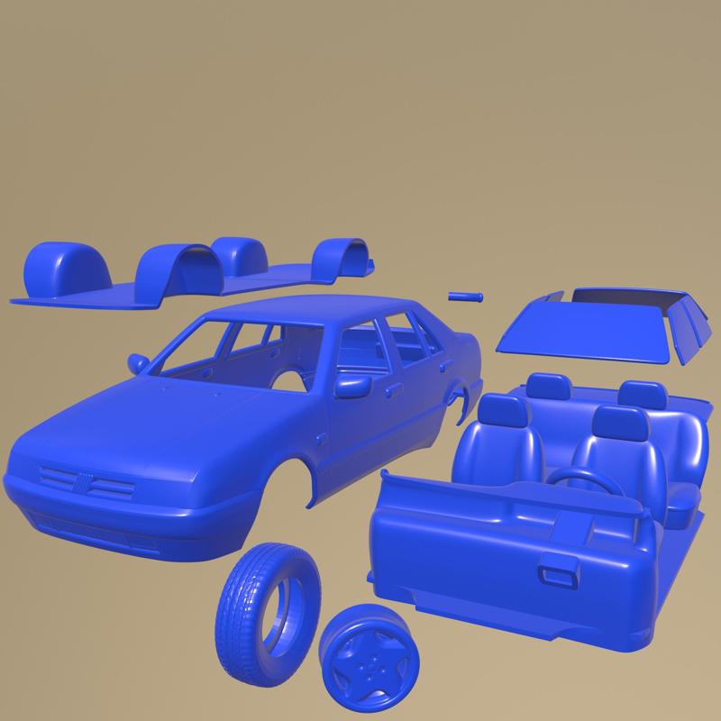 Fiat Croma 1993 PRINTABLE CAR IN SEPARATE PARTS