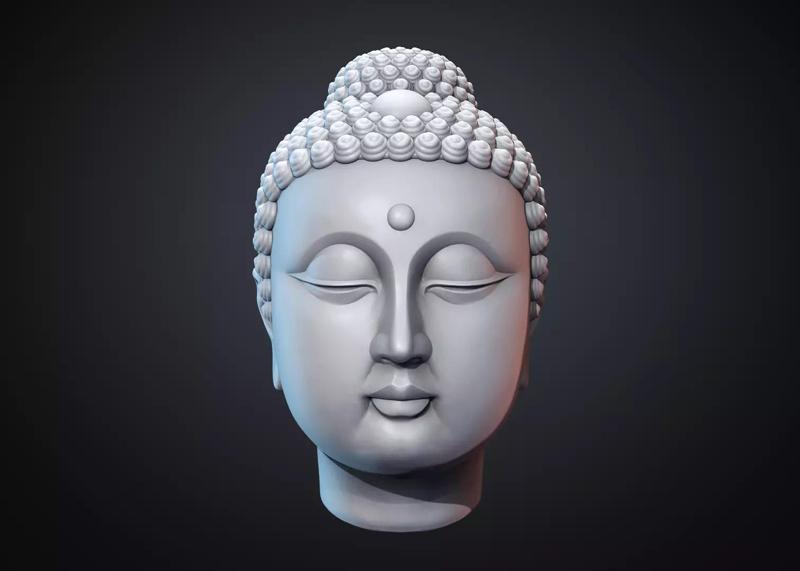 Gautama Buddha head sculpture