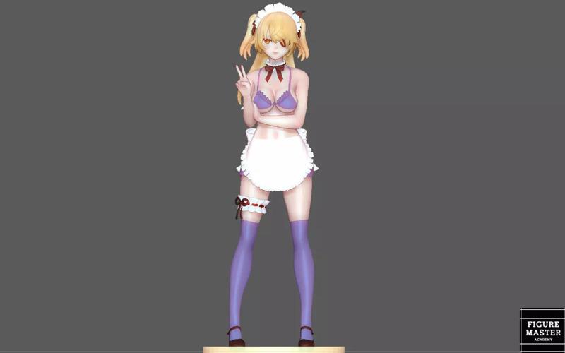 FISCHL GENSHIN IMPACT MAID STATUE CUTE GIRL GAME ANIME CHARACTER