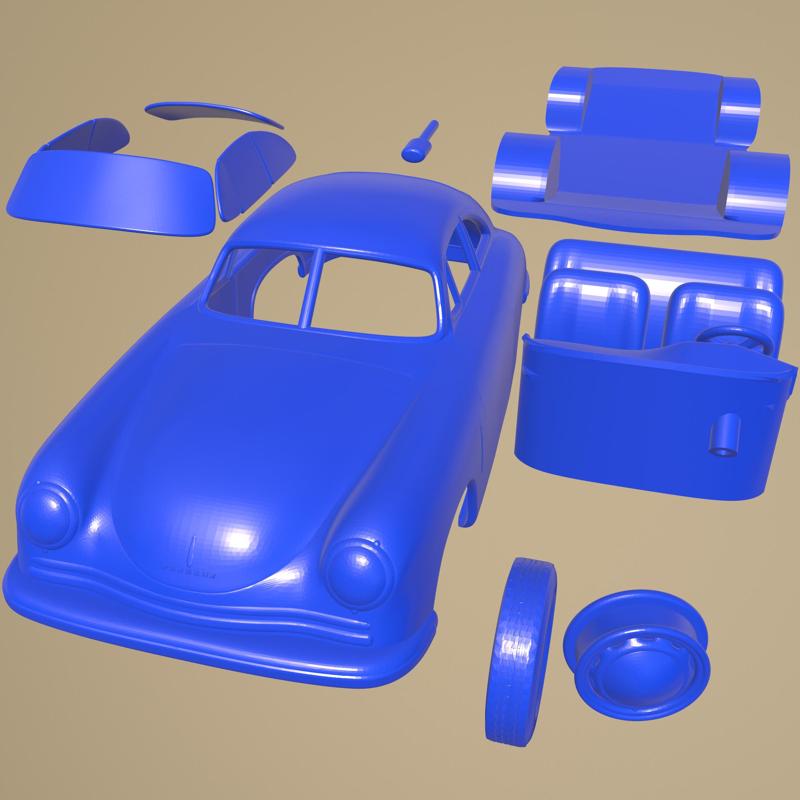 Porsche 356 coupe 1948 PRINTABLE CAR IN SEPARATE PARTS