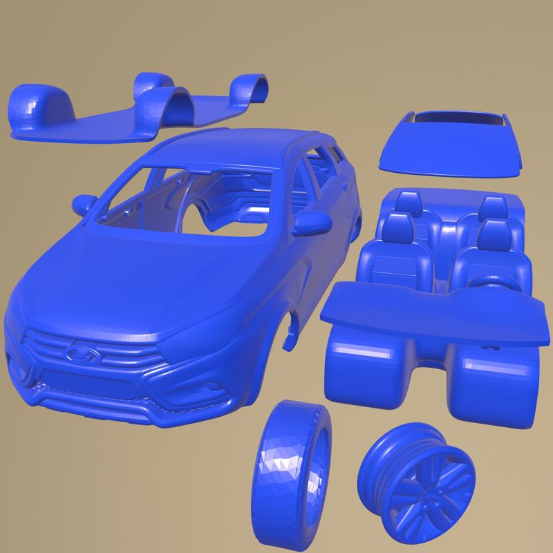 Lada Vesta Cross 2015 Printable Car In Separate Parts