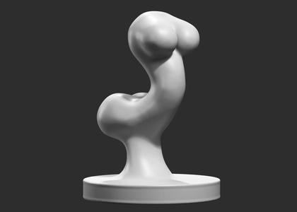 female modern sculpture 3D print model 105