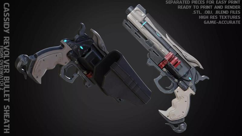Overwatch Cassidy PeaceKeeper Revolver Sheath Bullet for Cosplay