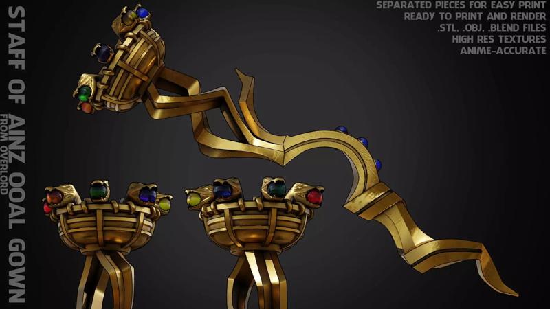 Overlord Staff of Ainz Ooal Gown for Cosplay