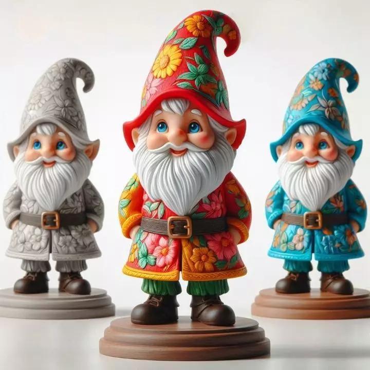 1099Fairy Tale Gnome Color Full Body Figurine on Base