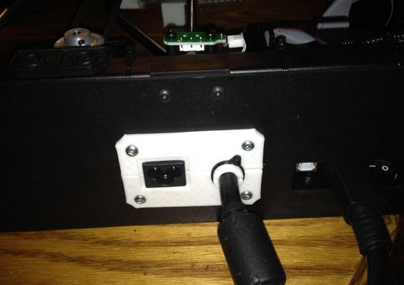 Rigidbot Rear Power Mount for Aftermarket Power Supply