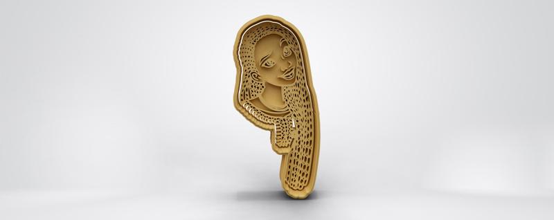 Asha cookie cutter from Wish movie