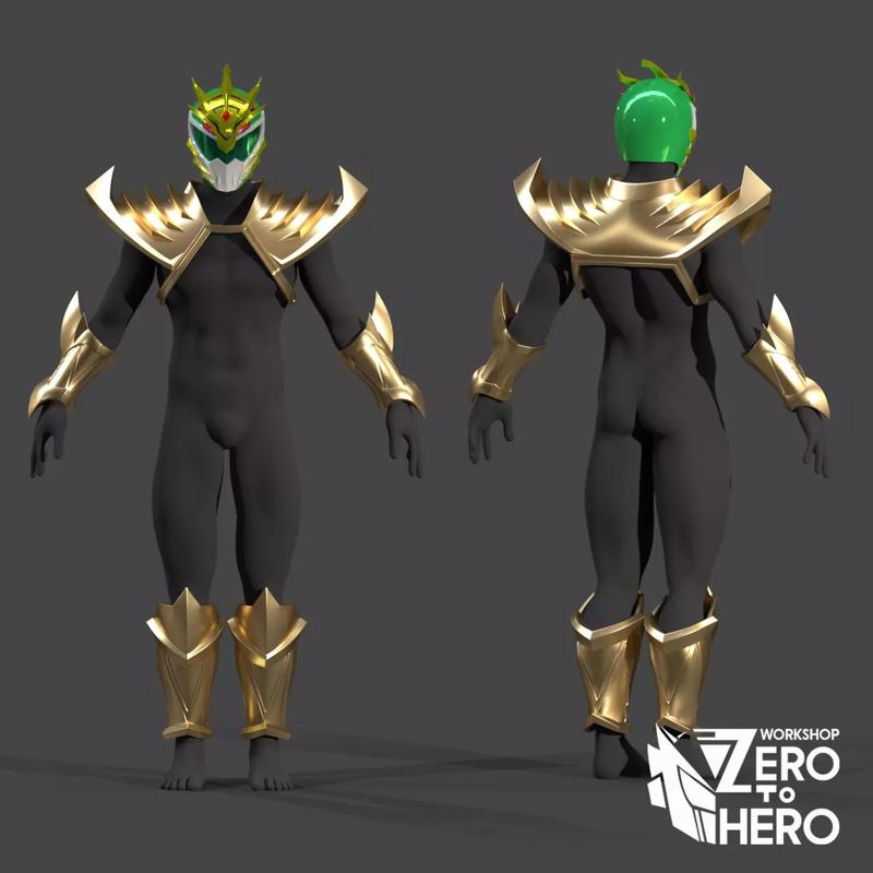 Power Ranger Drakkon Green Ranger Armor and Helmet