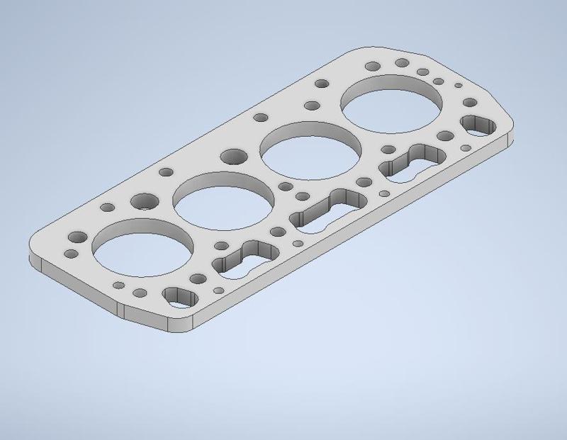 3D Printable Head Gasket Keychain Skoda 120 L LS GLS
