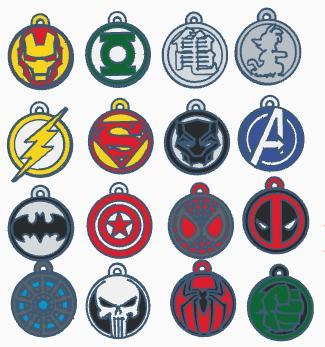 Pack of 14 marvel and DC comics keychains + 2 Dragon ball Keychain + 2 gift Dragon ball Keychain