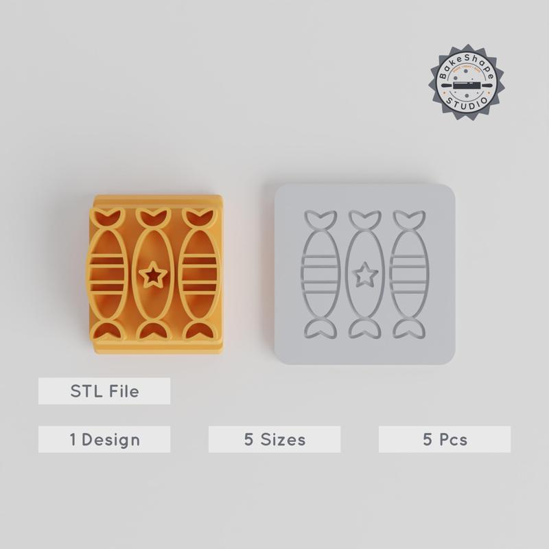 Halloween Candy Stamp Tile Set, 5 Motif Sizes, Perfect for Clay, Cookies & Fondant PRODUCT_3979