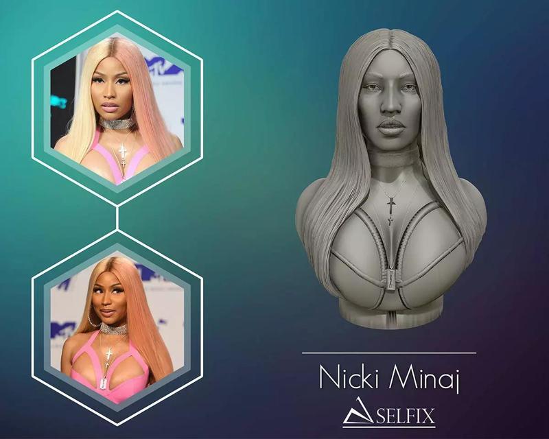 3D sculpture of Nicki Minaj ready to 3D print