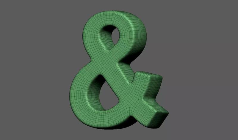 Volumetric sign Ampersand or and for cnc 3dprint