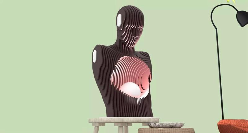 parametric wood lamp 6mm plywood