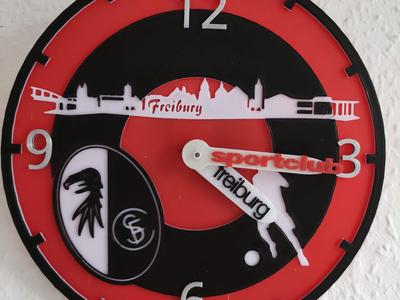 SC Freiburg Clock with cool hands