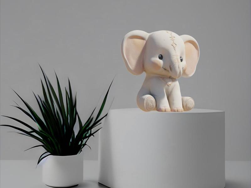 Elegant Little Elephant - Modern 3D Figurine