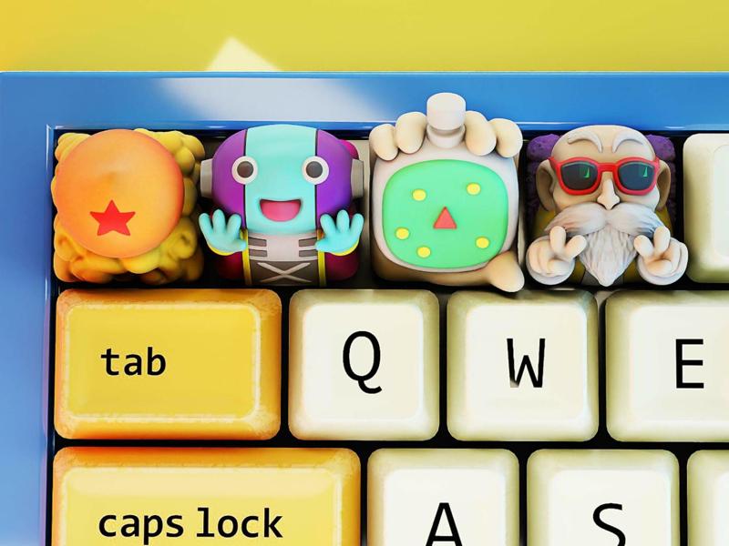 Dragon Ball themed keycaps