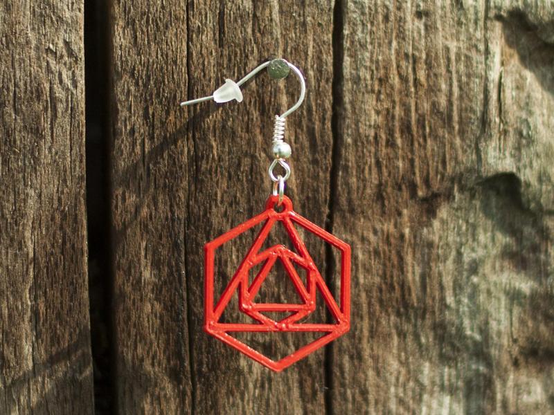 Earrings octahedron 1