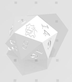 D20 Cute Cartoon Cow Logo Symbol
