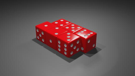 Dice with Pips (Bevelled Edge)