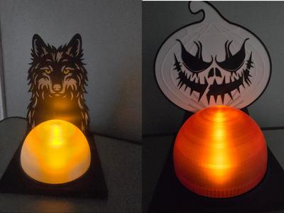 Domed Tealight lanturn with changable back plate