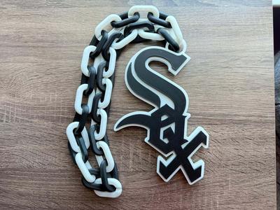 Chicago White Sox Logo Oversized Necklace, Pendant Chain