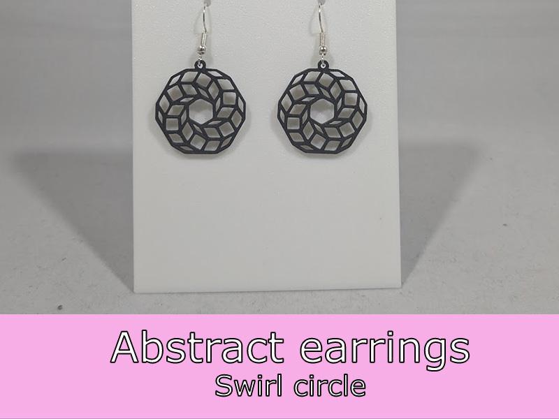 Abstract earrings - swirl circle