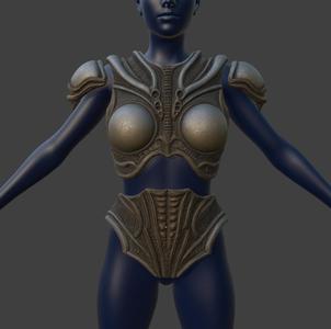 Xenomorph Female Exosuit Chestplate, Pauldrons & Belly Armor