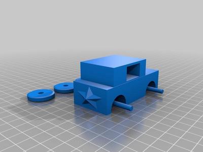 car with rolling wheels