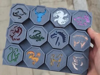 Zodiac Charms with Magnetic Base - Printable on A1mini