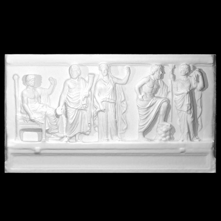 Marble relief depicting Jupiter, Pluto, Persephone, Neptune and Amphitrite