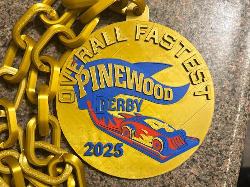 Customizable Pinewood Derby Overall Fastest Logo