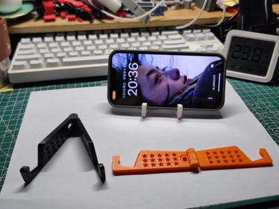 Print-in-Place Foldable Phone Stand Star Key Chain Version V3 (Only 13g)