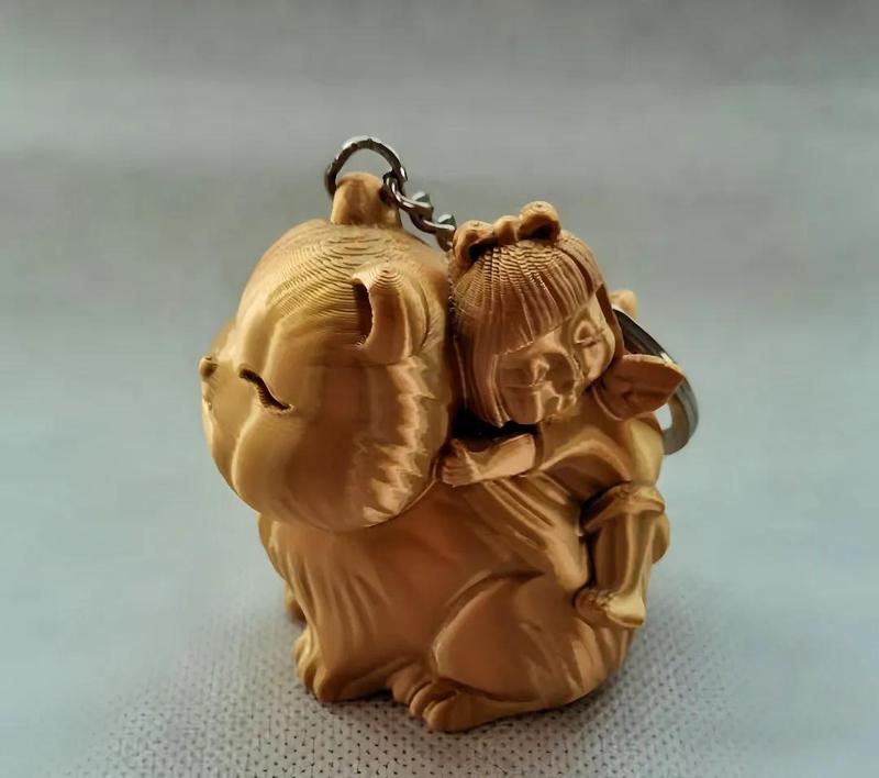 Stall essential, cat riding girl keychain