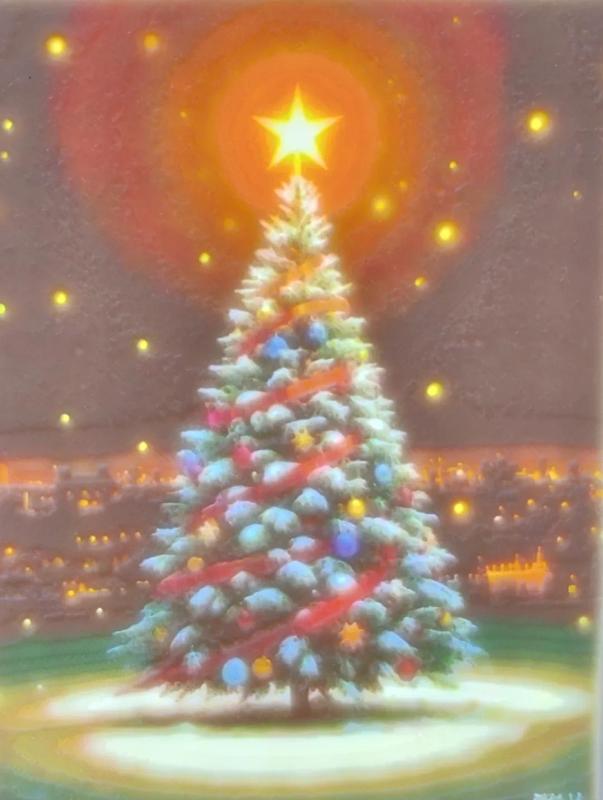 Christmas Tree CMYK Lithophane