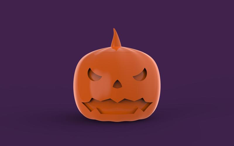 3D Printable Angry Halloween Pumpkin
