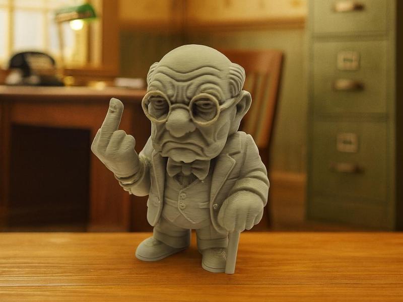 The Grumpy Grandpa with Middle Finger