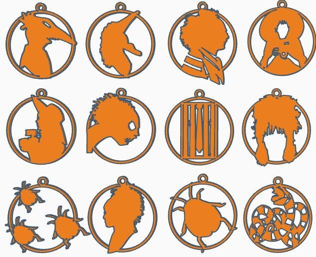 12 Beetlejuice CHRISTMAS ORNAMENTS  (STL and SVG)