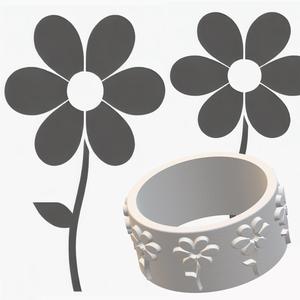 Floral Pattern Clay Roller for 3D Printing