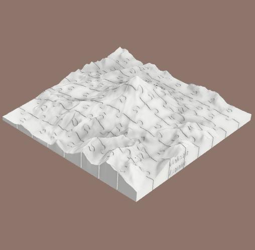3D puzzles: volcano and lake